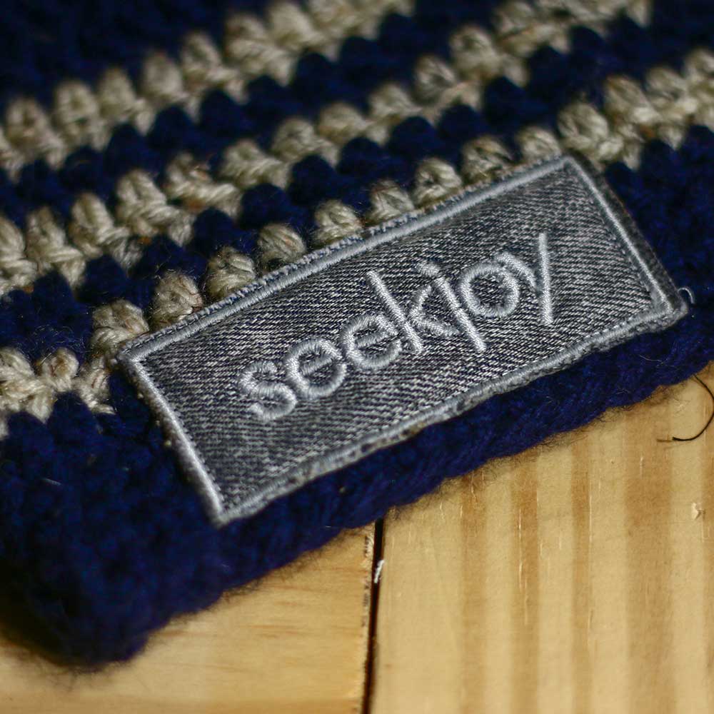 Youth Navy Stripe Crochet Hat