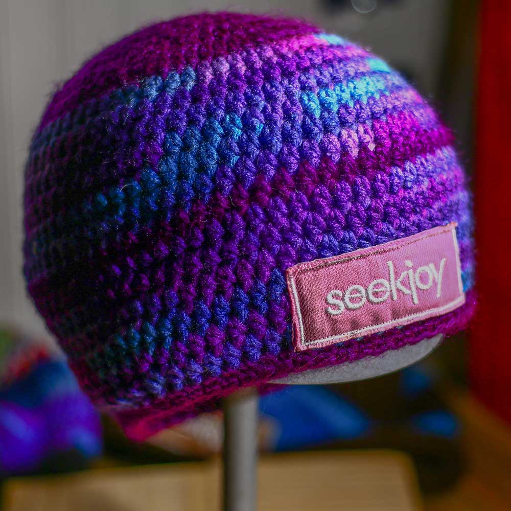 Youth Crochet Hat - Purple / Blue Blend