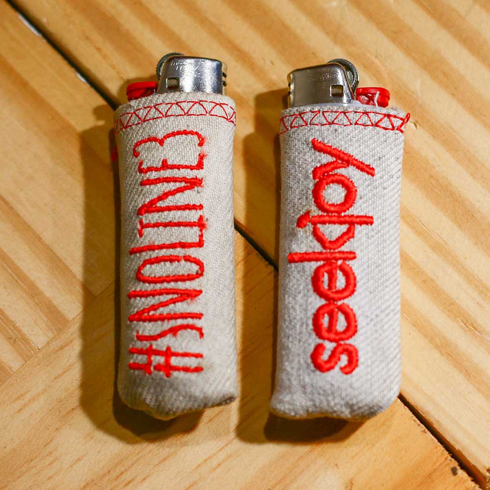 Lighter Sleeve - #sNoLine3 - Red on White