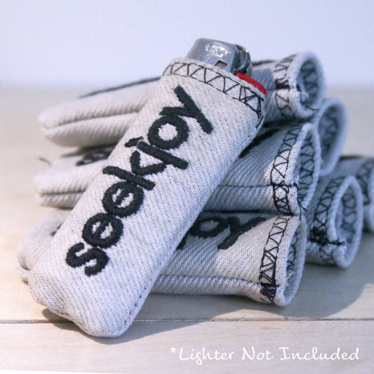 Upcycled Lighter Sleeve - Black on White