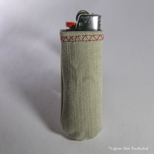 Upcycled Lighter Sleeve - Red on White