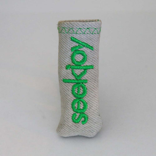 Upcycled Lighter Sleeve - Shamrock - Green on White Denim