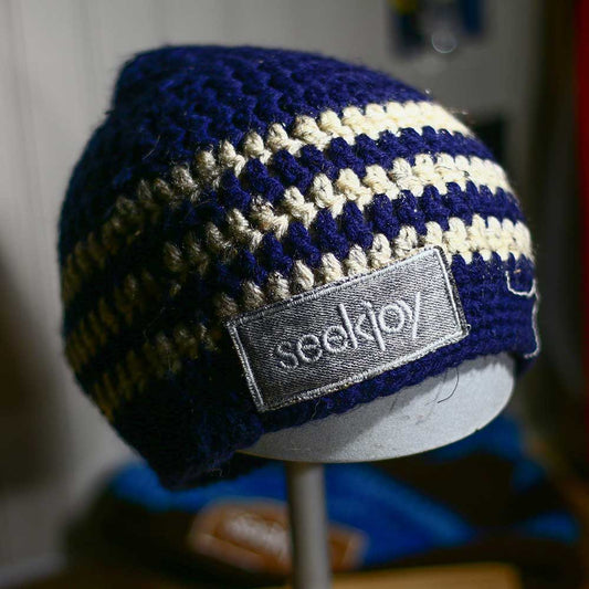 Youth Navy Stripe Crochet Hat