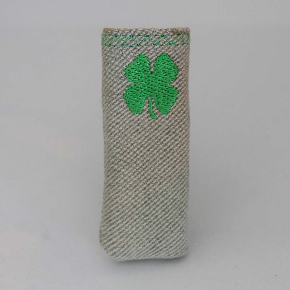Upcycled Lighter Sleeve - Shamrock - Green on White Denim