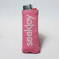 Upcycled Lighter Sleeve - White on Pink Denim