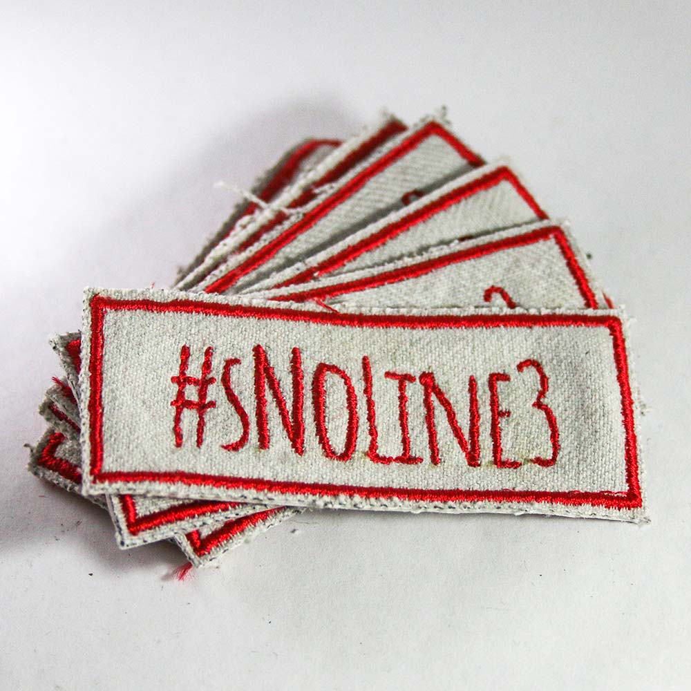#sNoLine3 Patch - Red on White